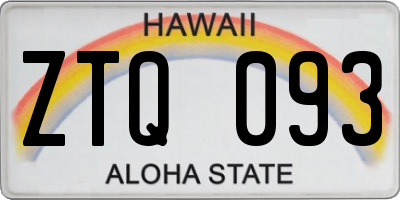 HI license plate ZTQ093