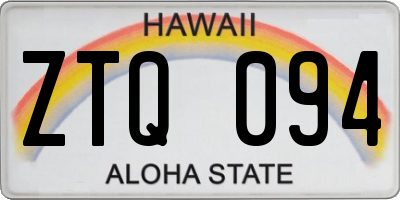 HI license plate ZTQ094
