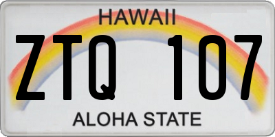 HI license plate ZTQ107
