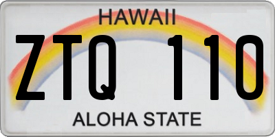 HI license plate ZTQ110