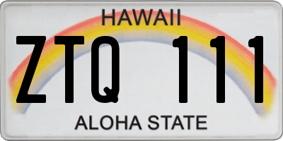 HI license plate ZTQ111