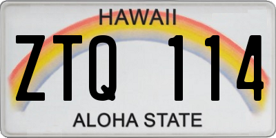 HI license plate ZTQ114