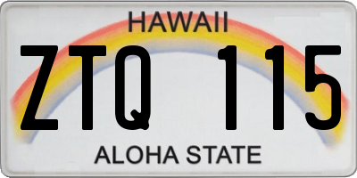 HI license plate ZTQ115