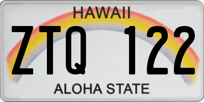 HI license plate ZTQ122