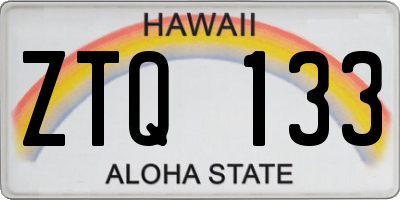 HI license plate ZTQ133