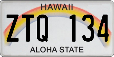 HI license plate ZTQ134