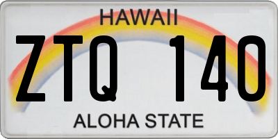 HI license plate ZTQ140