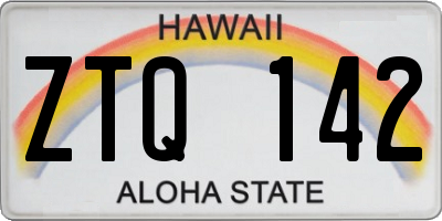 HI license plate ZTQ142