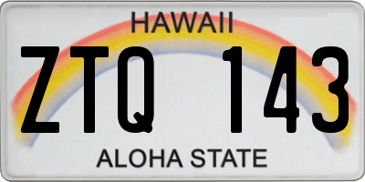 HI license plate ZTQ143