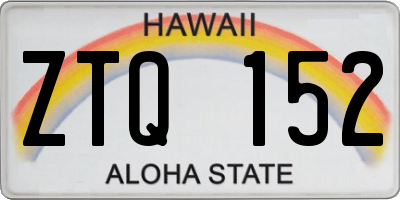 HI license plate ZTQ152