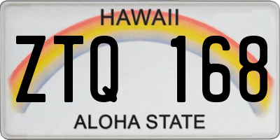 HI license plate ZTQ168