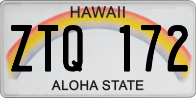 HI license plate ZTQ172