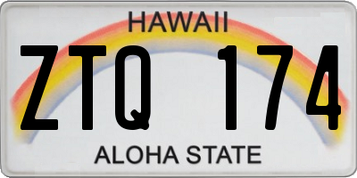 HI license plate ZTQ174