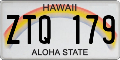HI license plate ZTQ179