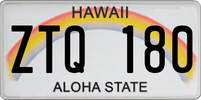 HI license plate ZTQ180