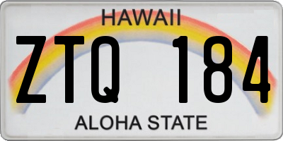 HI license plate ZTQ184