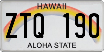 HI license plate ZTQ190