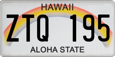 HI license plate ZTQ195