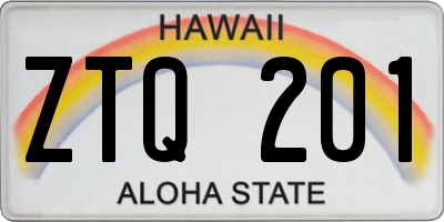 HI license plate ZTQ201