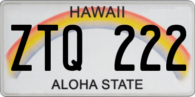 HI license plate ZTQ222