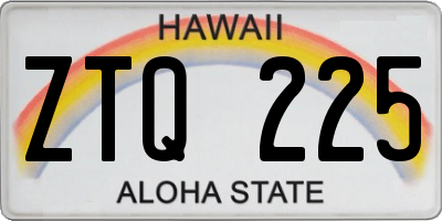 HI license plate ZTQ225