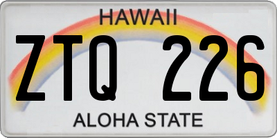 HI license plate ZTQ226