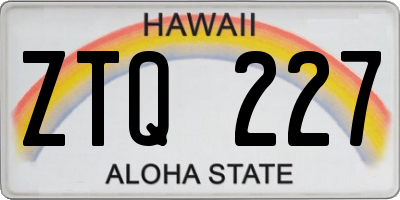 HI license plate ZTQ227