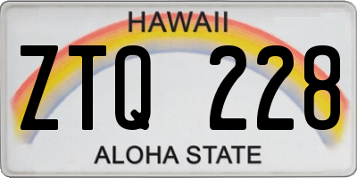 HI license plate ZTQ228
