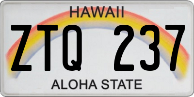 HI license plate ZTQ237