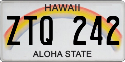 HI license plate ZTQ242