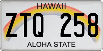 HI license plate ZTQ258