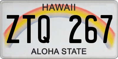 HI license plate ZTQ267