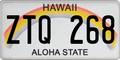 HI license plate ZTQ268
