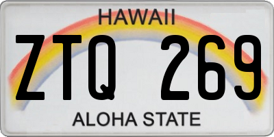 HI license plate ZTQ269