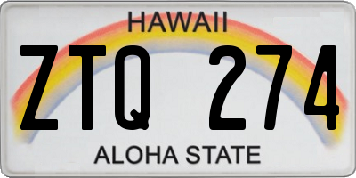 HI license plate ZTQ274