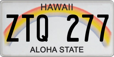 HI license plate ZTQ277