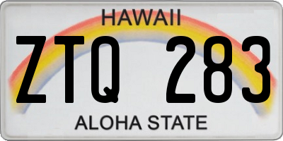 HI license plate ZTQ283