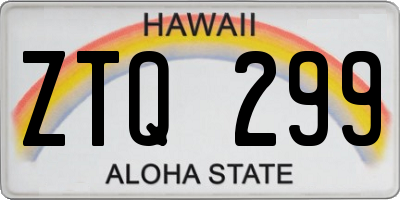 HI license plate ZTQ299