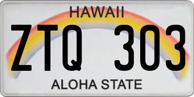 HI license plate ZTQ303