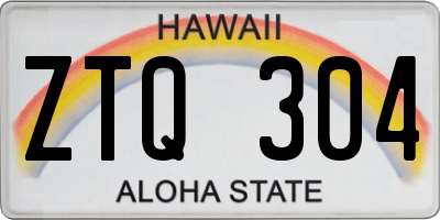 HI license plate ZTQ304