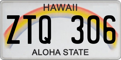 HI license plate ZTQ306