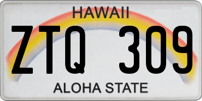HI license plate ZTQ309