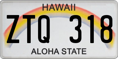 HI license plate ZTQ318