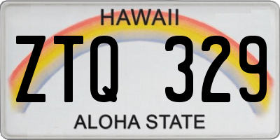 HI license plate ZTQ329