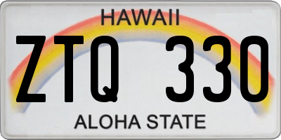HI license plate ZTQ330