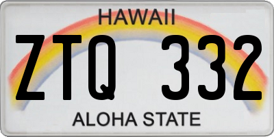 HI license plate ZTQ332