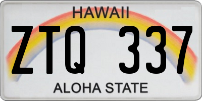 HI license plate ZTQ337