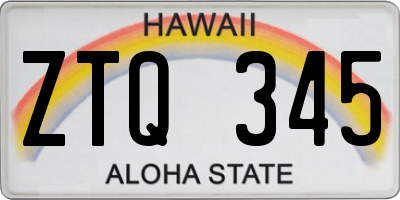 HI license plate ZTQ345