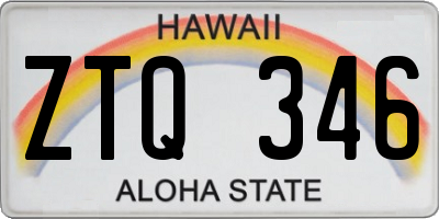 HI license plate ZTQ346