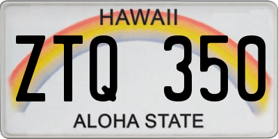 HI license plate ZTQ350